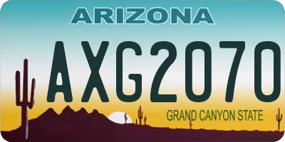 AZ license plate AXG2070