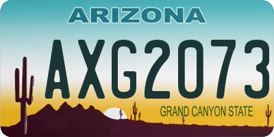 AZ license plate AXG2073