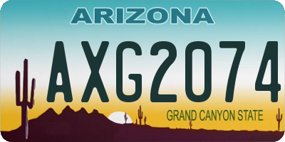 AZ license plate AXG2074