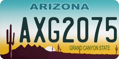 AZ license plate AXG2075