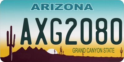 AZ license plate AXG2080