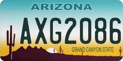 AZ license plate AXG2086