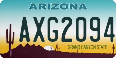 AZ license plate AXG2094