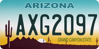 AZ license plate AXG2097