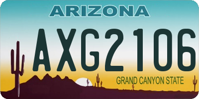 AZ license plate AXG2106