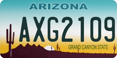AZ license plate AXG2109