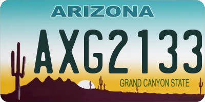AZ license plate AXG2133