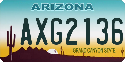 AZ license plate AXG2136
