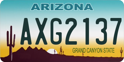 AZ license plate AXG2137