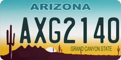 AZ license plate AXG2140