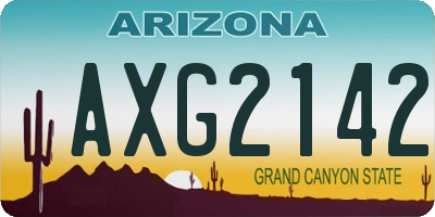 AZ license plate AXG2142