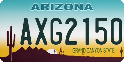 AZ license plate AXG2150