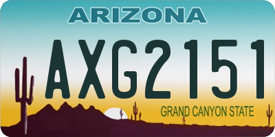 AZ license plate AXG2151