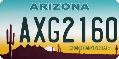 AZ license plate AXG2160
