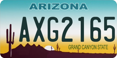 AZ license plate AXG2165