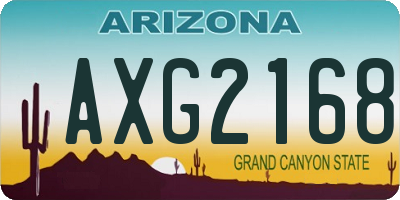 AZ license plate AXG2168