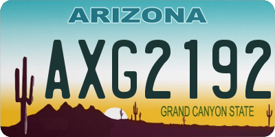 AZ license plate AXG2192