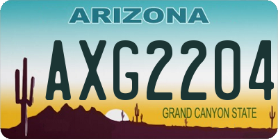 AZ license plate AXG2204