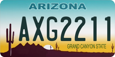 AZ license plate AXG2211