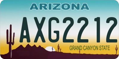 AZ license plate AXG2212