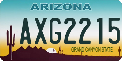 AZ license plate AXG2215