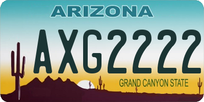 AZ license plate AXG2222