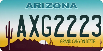 AZ license plate AXG2223