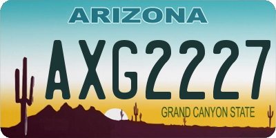 AZ license plate AXG2227