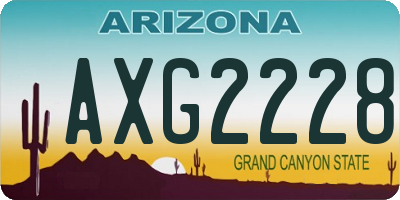 AZ license plate AXG2228