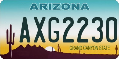 AZ license plate AXG2230