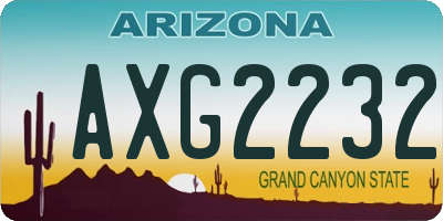 AZ license plate AXG2232