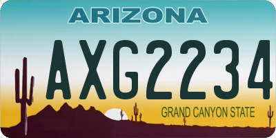 AZ license plate AXG2234