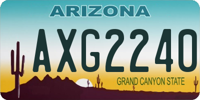 AZ license plate AXG2240