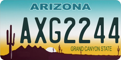 AZ license plate AXG2244