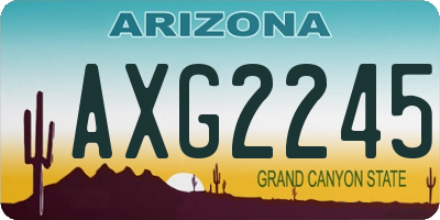 AZ license plate AXG2245