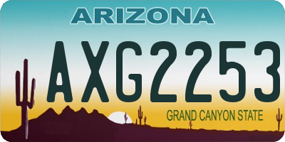 AZ license plate AXG2253