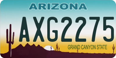 AZ license plate AXG2275