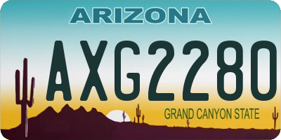 AZ license plate AXG2280