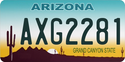 AZ license plate AXG2281