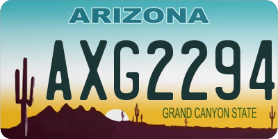 AZ license plate AXG2294