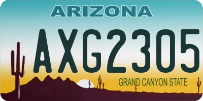 AZ license plate AXG2305