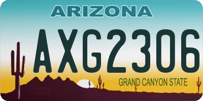 AZ license plate AXG2306