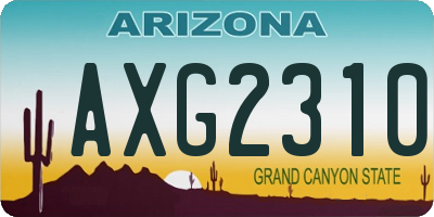 AZ license plate AXG2310