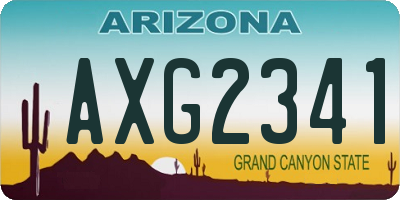 AZ license plate AXG2341