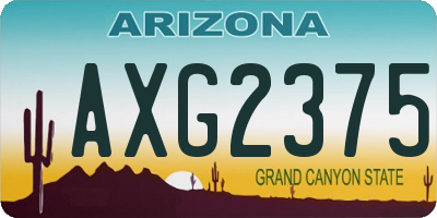 AZ license plate AXG2375