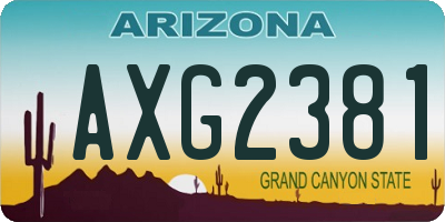 AZ license plate AXG2381