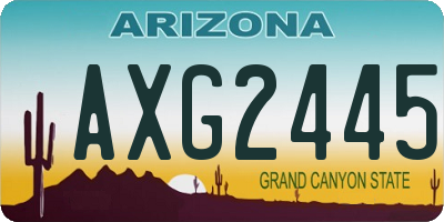 AZ license plate AXG2445
