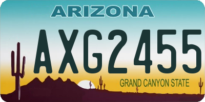 AZ license plate AXG2455