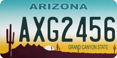 AZ license plate AXG2456