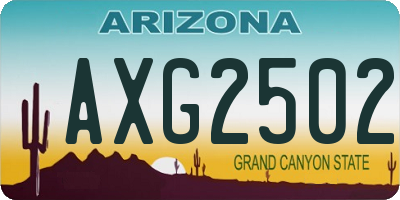 AZ license plate AXG2502